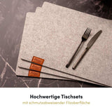 Hochwertige Platzsets hellgrau (6 Stück)