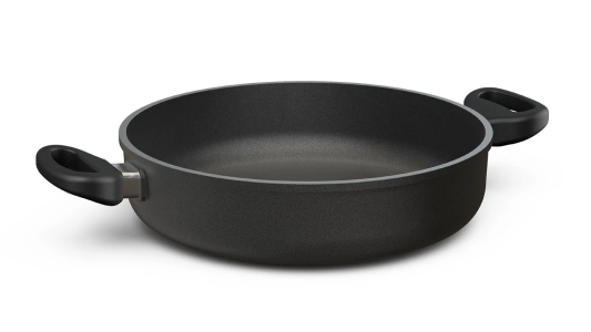 Der C1 Bräter in runder Form mit 7,5 cm Höhe und festen Griffen überzeugt durch gleichmäßige Wärmeverteilung und sicheres Handling – ideal zum Braten, Schmoren und stilvollen Servieren.