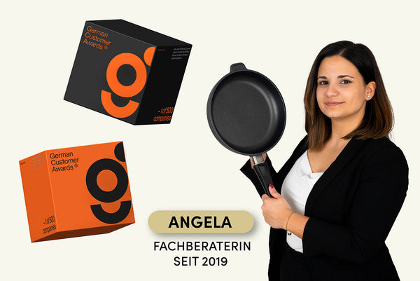 Angela bietet bei Hoffmann seit 2019 kompetente Fachberatung für Kochgeschirr und hilft Ihnen, die perfekten Produkte für Ihre Küche zu finden.